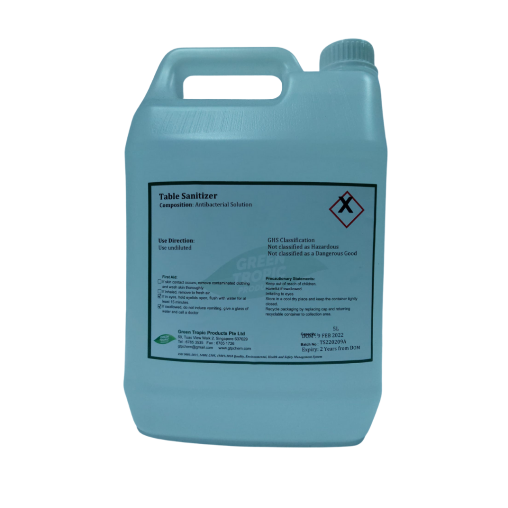 Table Sanitizer Green Tropic Products Pte Ltd